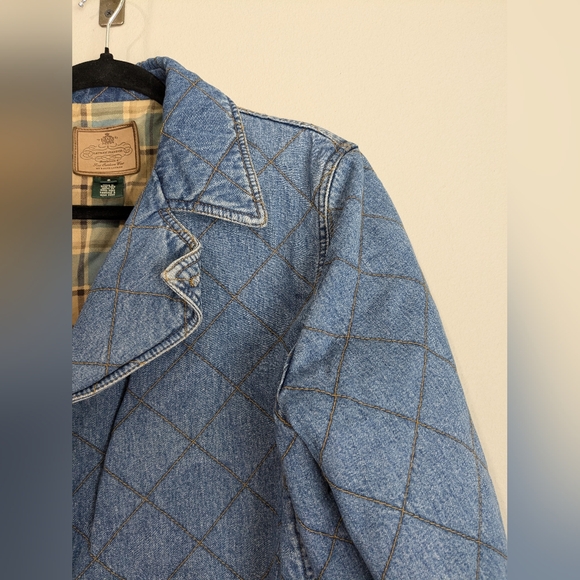 Lauren Jean Company Quilted Denim Flannel Plaid Lined Jean Jacket S - Picture 3 of 11